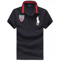 t-shirt hommes polo ralph lauren sport cotton 2013 high collar britain rl1934pc black